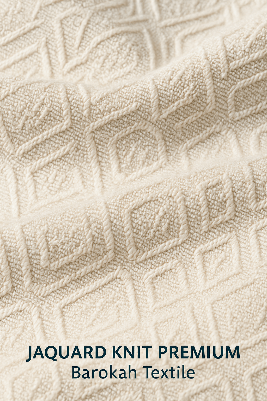 Tekstur Jaquard Knit Premium Barokah Textile dengan motif geometrik timbul elegan