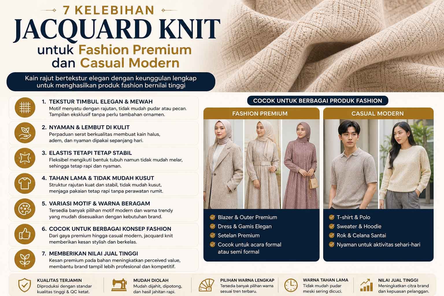7 Kelebihan Jacquard Knit