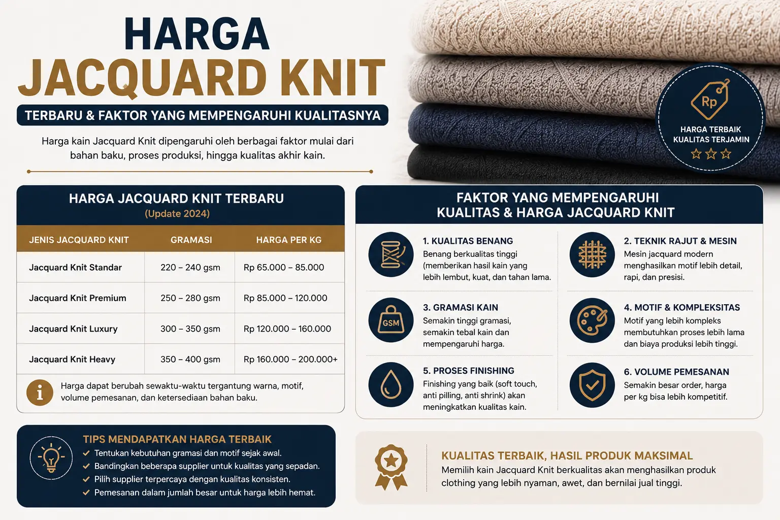harga jacquard knit terbaru