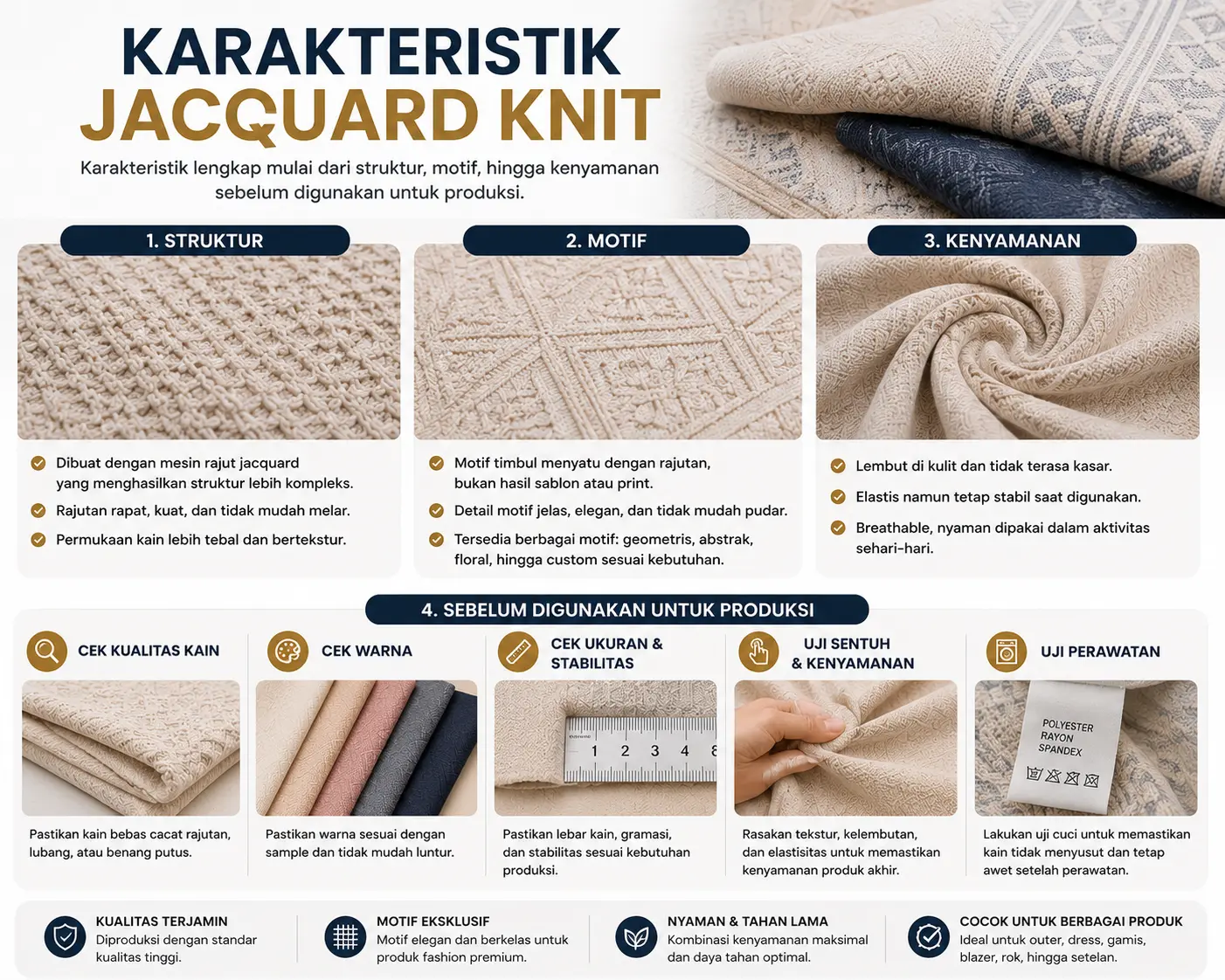 karakteristik jacquard knit